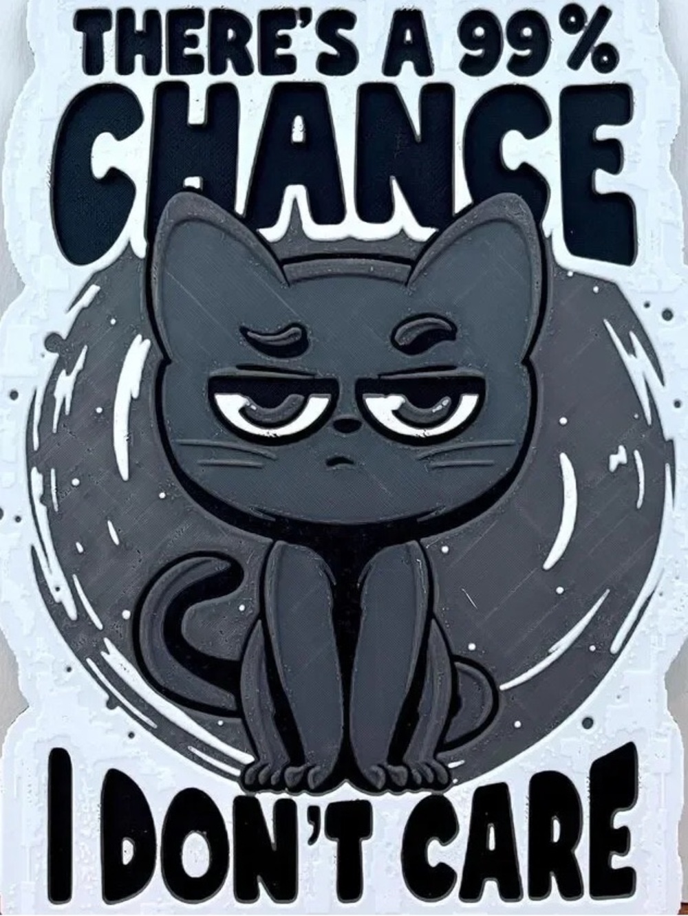 99% Chance I Don't Care Black Cat Pet Sticker